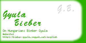 gyula bieber business card